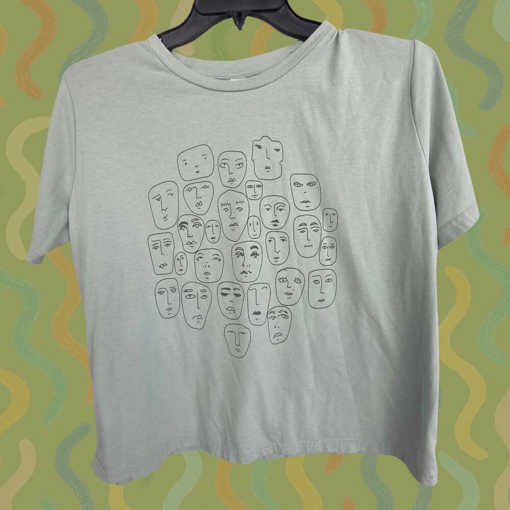 Urban Outfitters Abstract Line Art Faces Graphic Tee